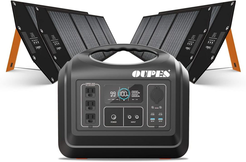 1800W/1488Wh Portable Power Station with 4x100W Solar Panel and LiFePO4 Battery X109