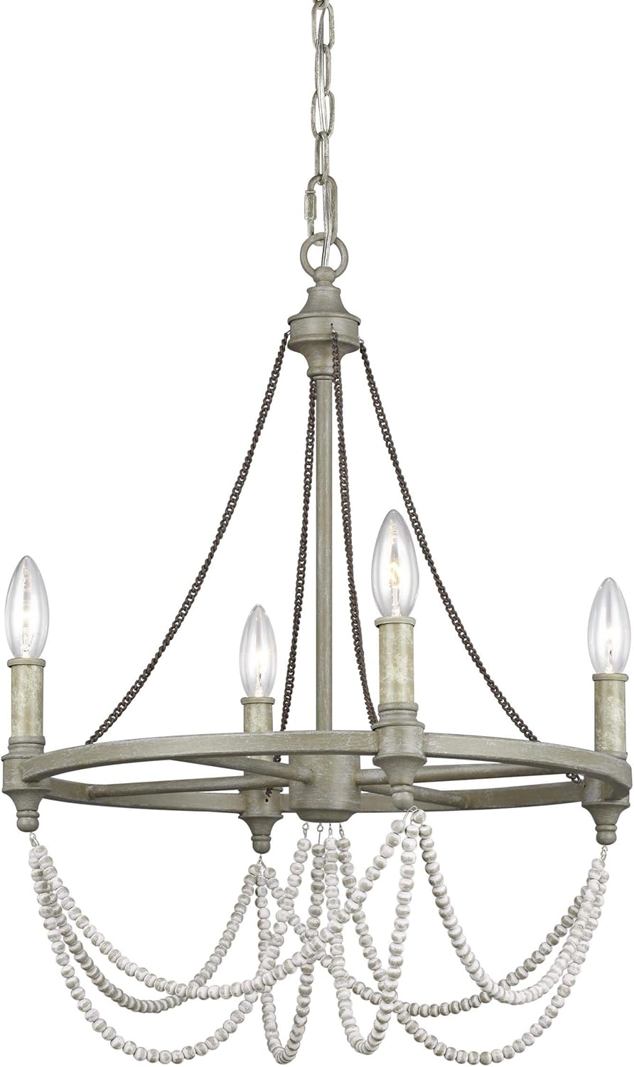 White 6-Light Candle Chandelier A794393