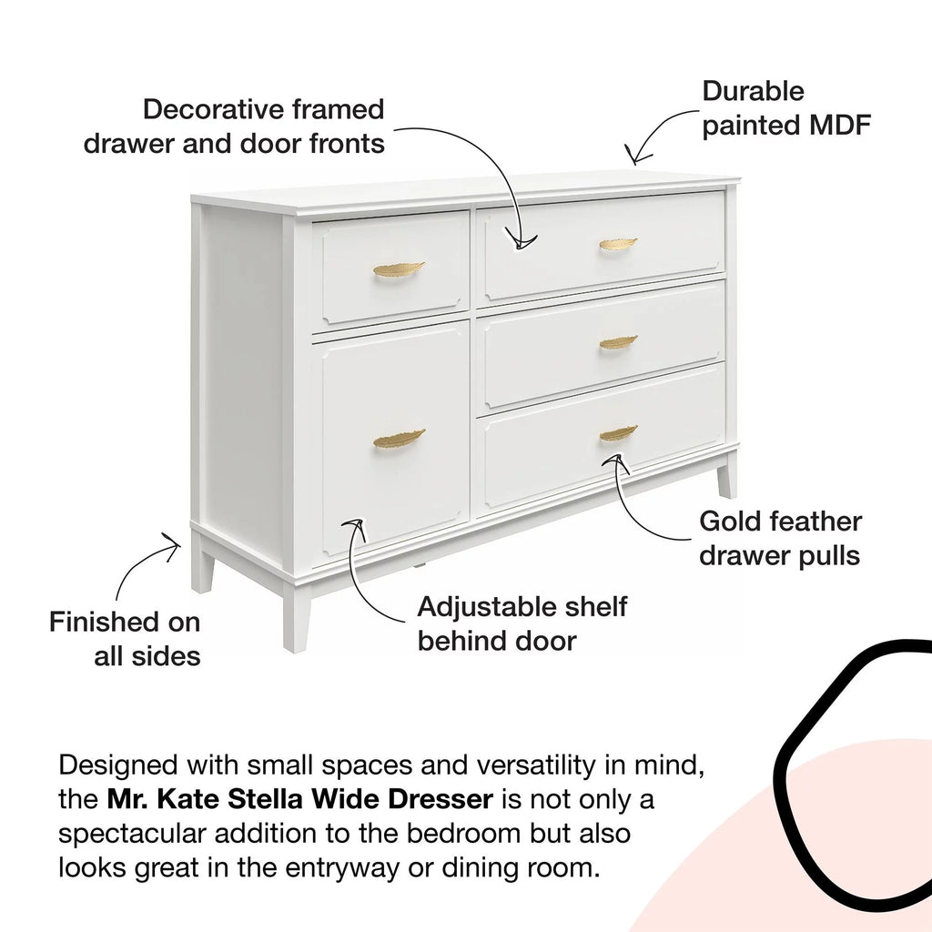 White Wide Dresser N229809