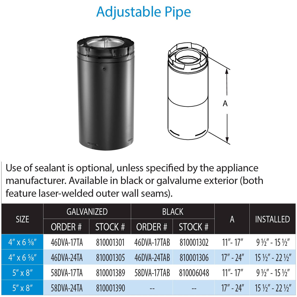 Adjustable Pipe Y546