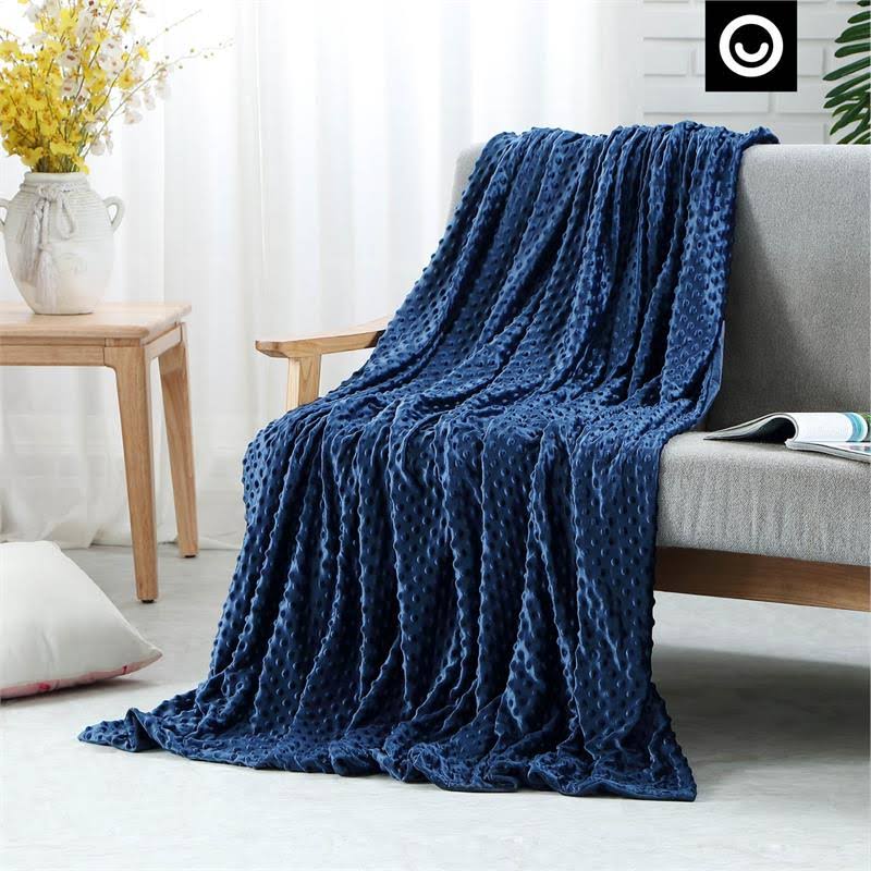 48 x 72 in. 8 lbs Navy Weighted Blanket H714