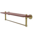 Solid IPE Ironwood Wall Shelf, Satin Brass, 4x22 H x 22x22 W x 5x22 D K7249