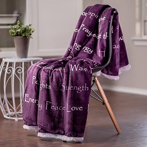 King Bed Violet Purple Sherpa Microfiber Blanket O26267