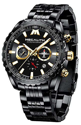 Mens Analog Quartz Chronograph Military Watch 46mm Stainless Steel W48377