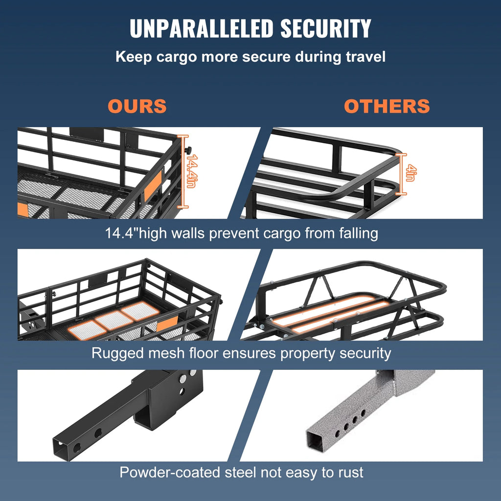 Folding Hitch Mount Cargo Carrier Rack 2" Receiver 500lbs P6249