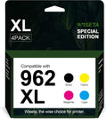 HP 962 962XL Black and C/M/Y Ink Cartridge 4-Pack Remanufactured for OfficeJet Pro 9010 Series T75171