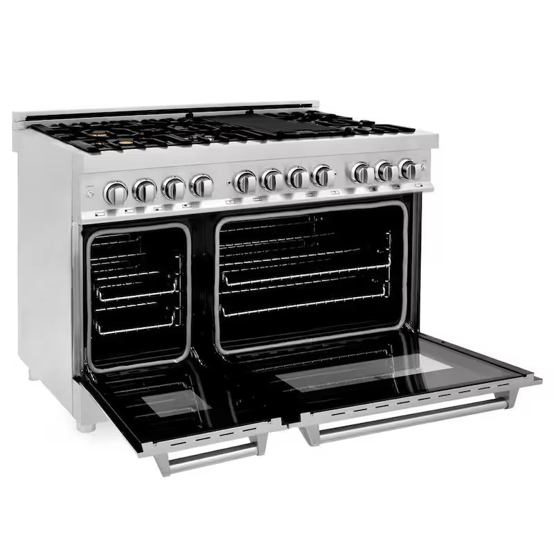 7 Burner Double Oven Dual Fuel Range with Brass Burners in Stainless Steel L35684