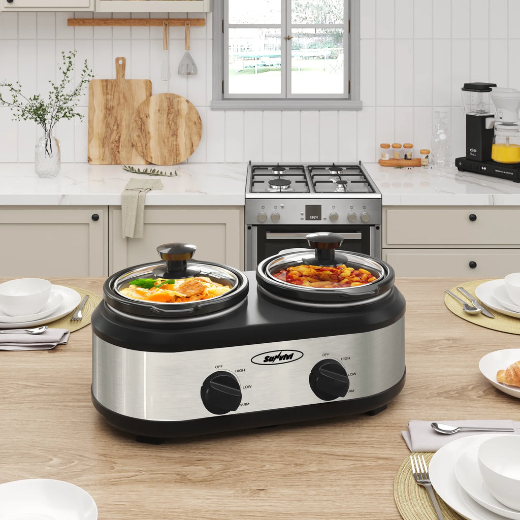 Dual Pot Slow Cooker with Ceramic Pot R98955