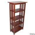 Cherry Wood 48-Inch Bookcase with 4 Shelves S40901