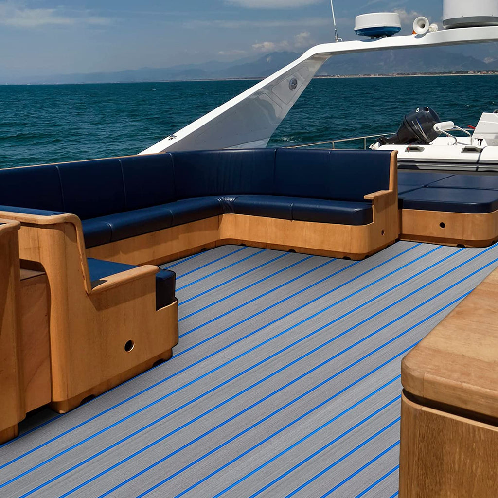Marine Carpet Eva Foam Decking Sheet Faux Teak Non-Slip Self-Adhesive Pad E409