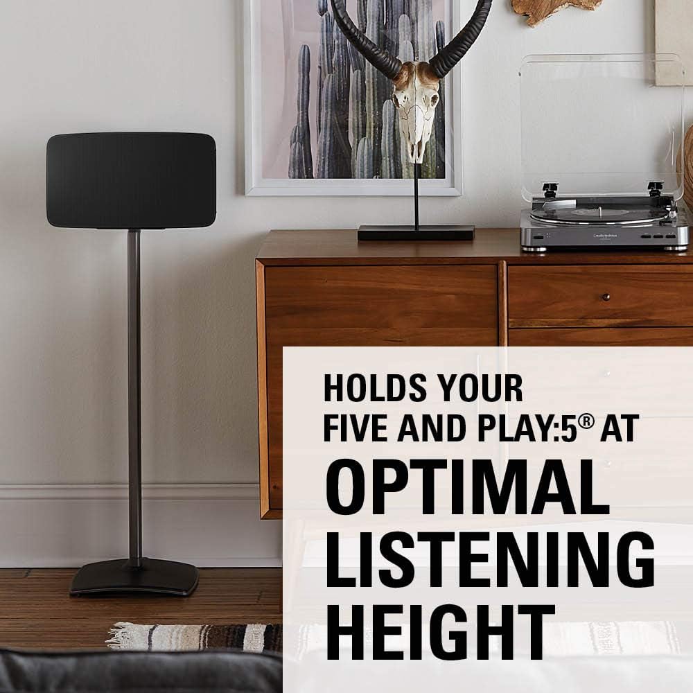 Wireless Speaker Stand with Built-in Cable Management (Black) T160