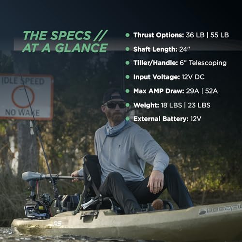 55lb Thrust Transom Mounted Saltwater Electric Trolling Motor with LED Battery Indicator (24" Shaft) Y7779