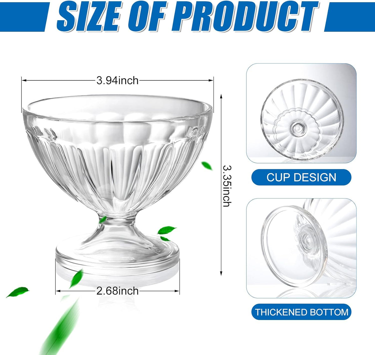 24 Pcs 8 oz Clear Plastic Dessert Bowls L82830