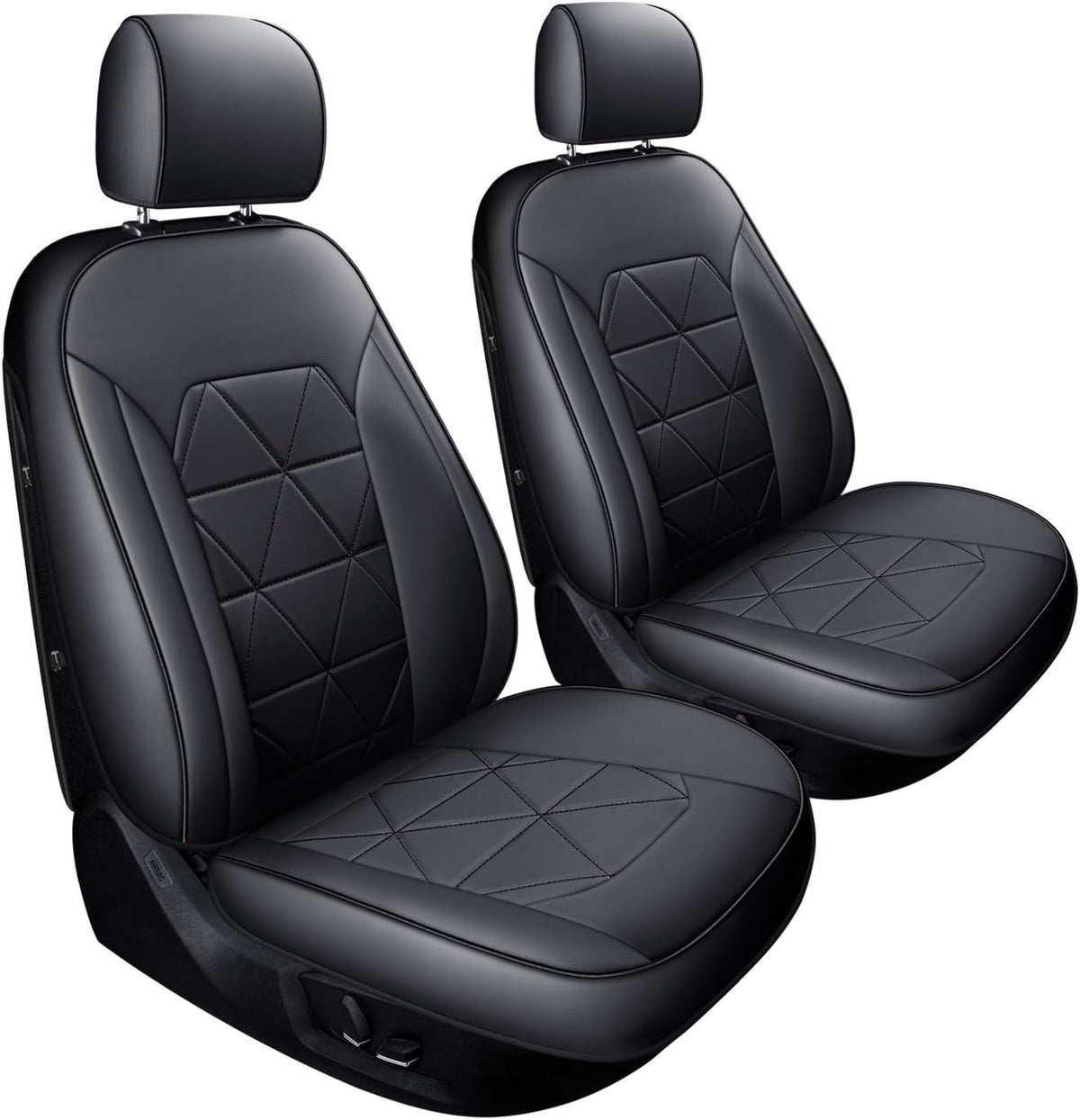 2 Front Seat Covers Custom Fit Black Q821