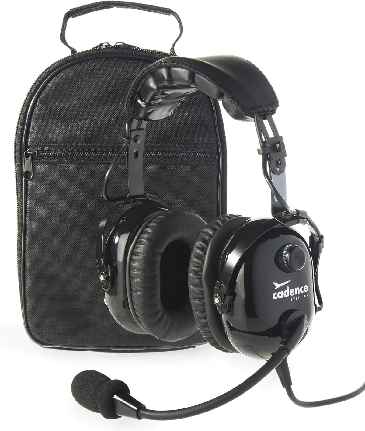 Jet Black Aviation Headset with Aux Input and Carrying Case M94769