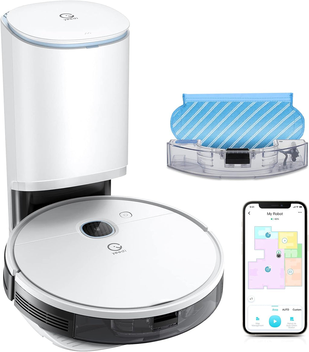 Robot Vacuum and Mop, Self-Emptying 3 in 1, 3000Pa Suction, 200mins Runtime C609