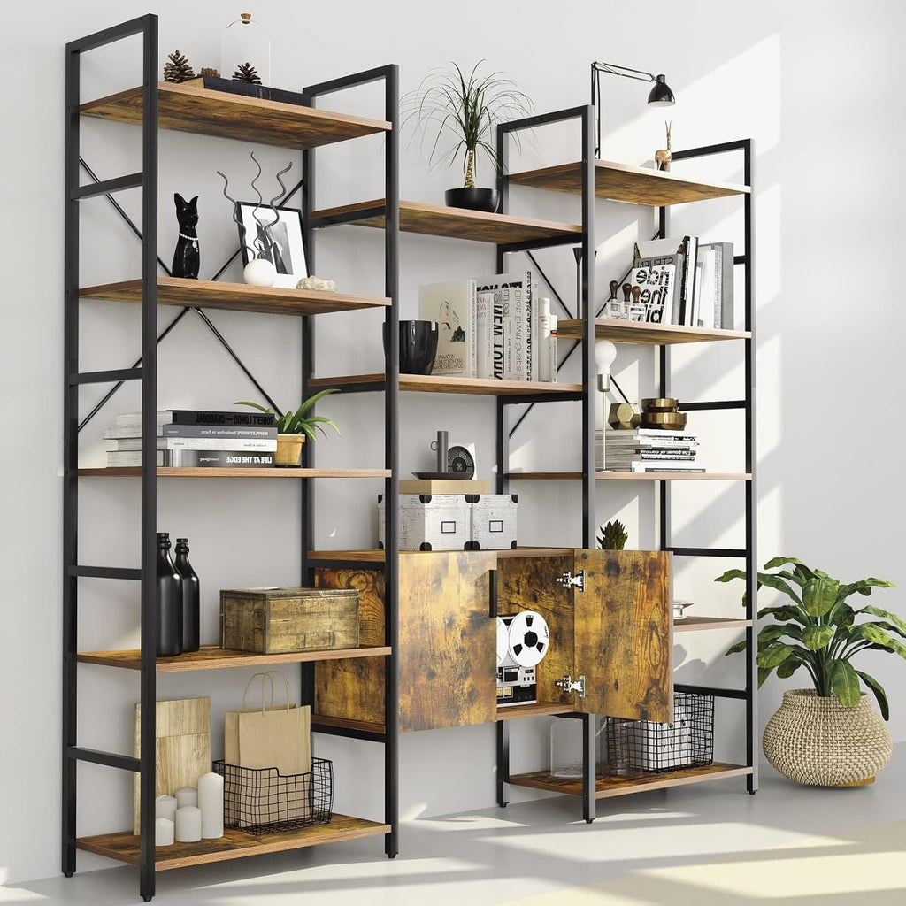 Rustic Brown 6-Shelf Bookcase R4427