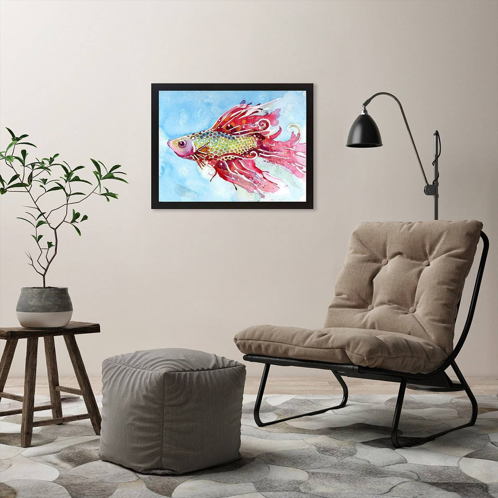 Black Frame Fish Swim Picture U987618