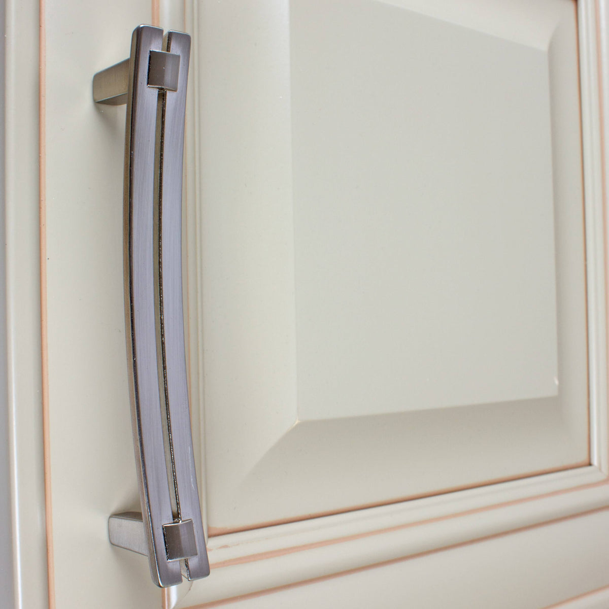 5-Inch Curved Double Bar Satin Nickel Cabinet Pulls W519661