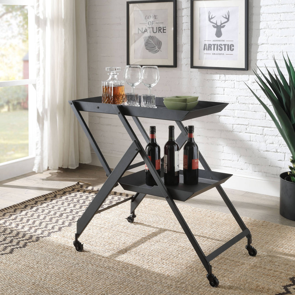 Black Folding Server Cart L390031