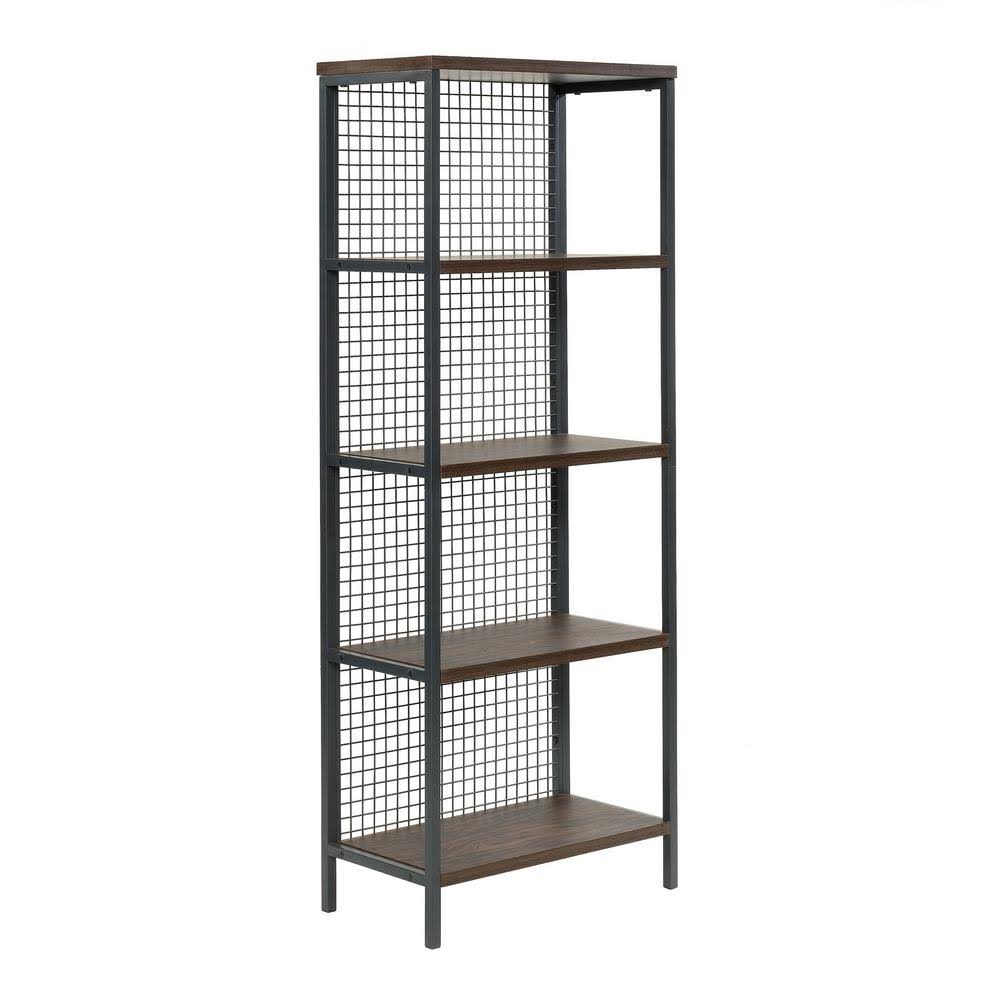 Tall 4-Shelf Metal Bookcase E811645