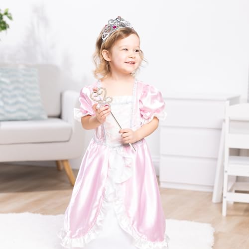 3 pcs Pink Gown Tiara Wand Costume Set H67608