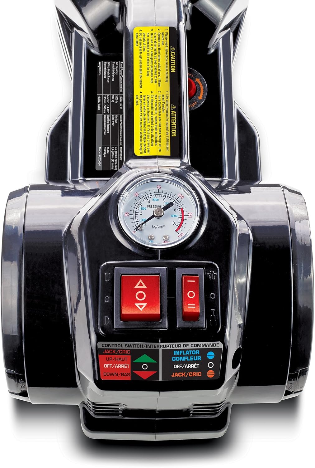 12 Volt Electric Jack and Tire Inflator Combo, 2 in 1, 1 Ton Capacity D717