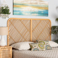 Natural Brown Rattan Queen Size Wall-Mount Headboard K310121