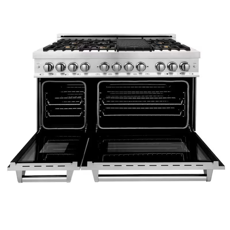7 Burner Double Oven Dual Fuel Range with Brass Burners in Stainless Steel L35684