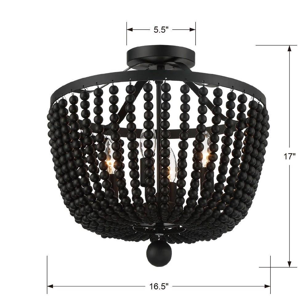 4 Light Forged Bronze Ceiling Mount Q92865