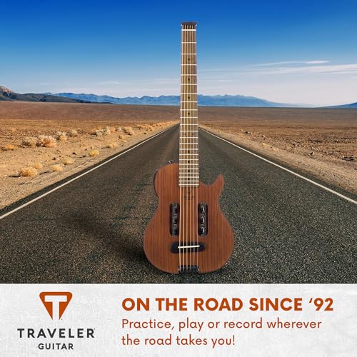Mahogany Acoustic Travel Guitar with Built-in Headphone Amp L90917