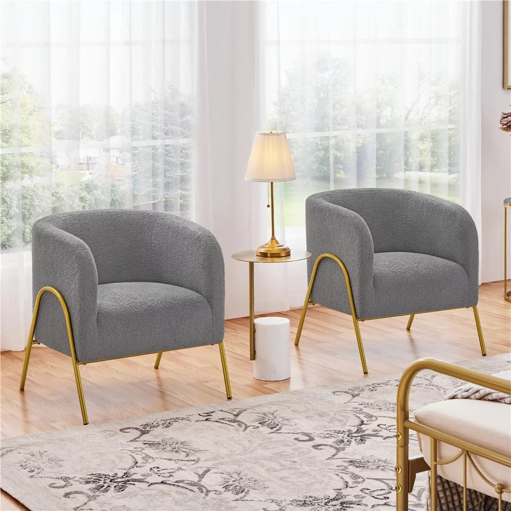 Gray Boucle Accent Chair S838811