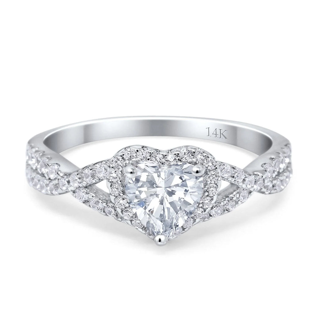 14K Gold Heart Promise Ring Size 5 Q4928