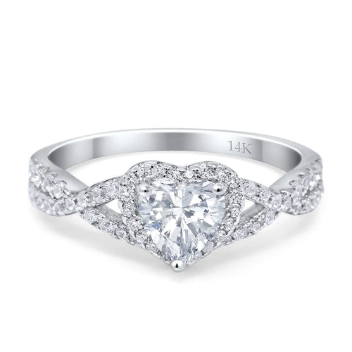 14K Gold Heart Promise Ring Size 5 Q4928
