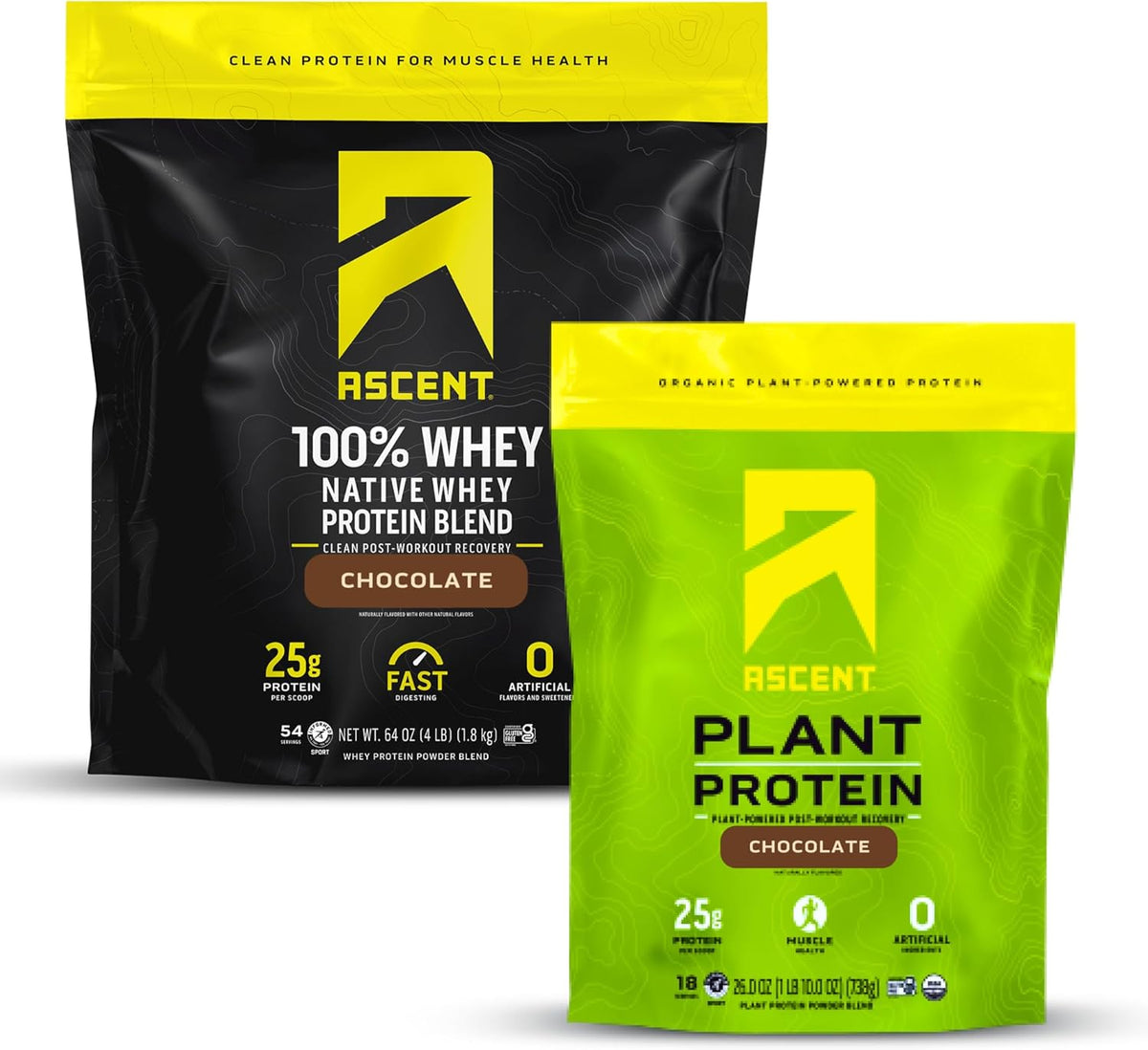 Chocolate Whey and Plant Protein Powder 4 lb 18 Servings Q901578