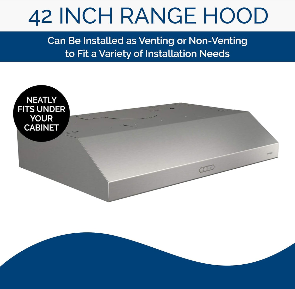42-Inch Stainless Steel Under Cabinet Range Hood with Light Exhaust Fan T406