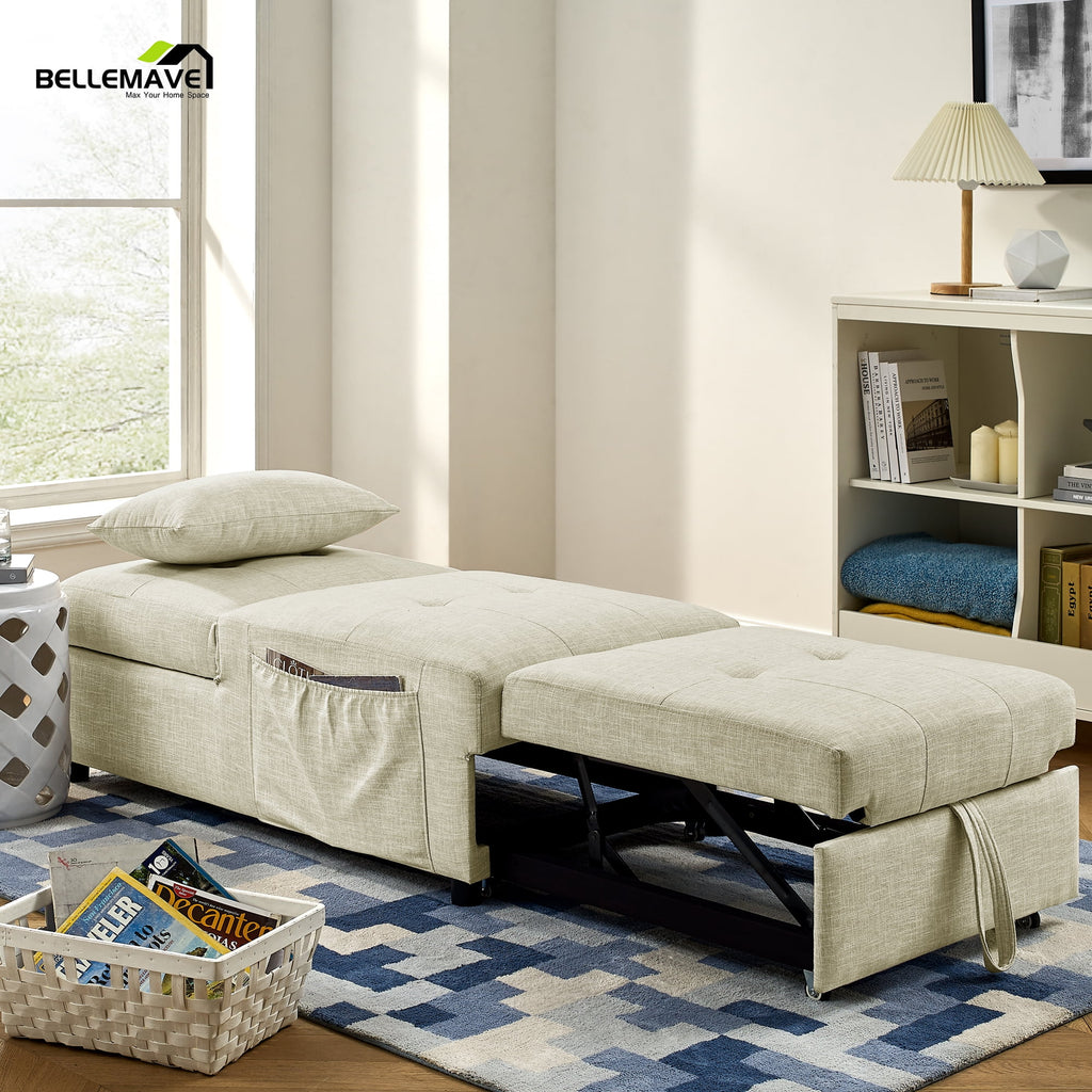 4 in 1 Folding Sofa Bed with 1 Pillow and Side Pocket A4031