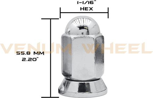 16 Pc Chrome Lug Nuts M14x1.5 Thread Pack of 2 A7252