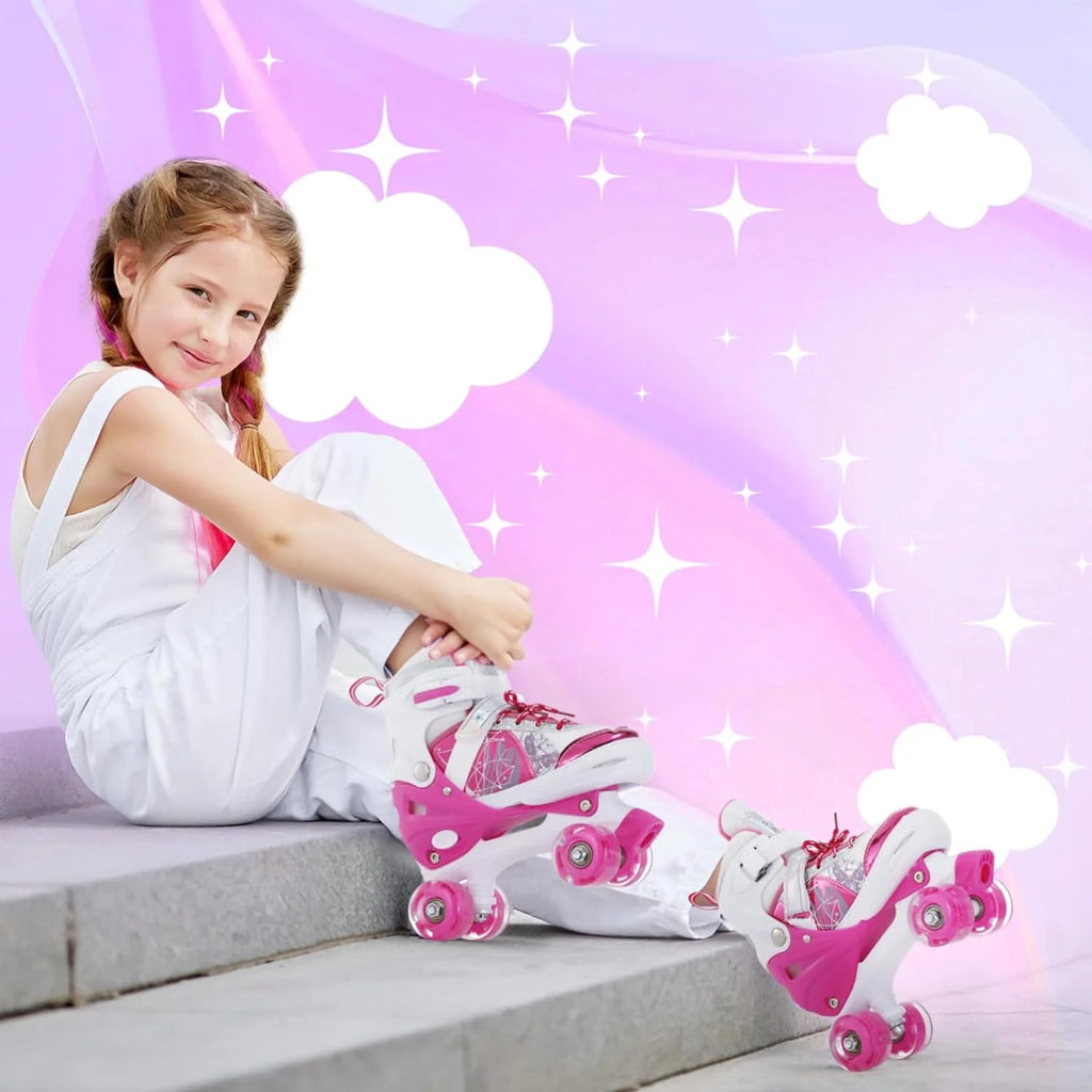 Adjustable Light Up Purple Roller Skates Z28980