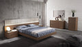 Walnut Light Grey King Size Platform Bedroom Set 5Pcs B1085