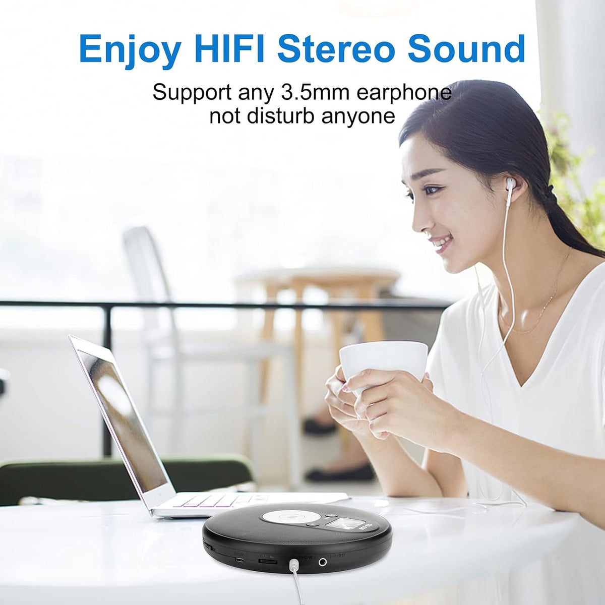Portable Bluetooth CD Player with Anti-Skip Protection Q25332