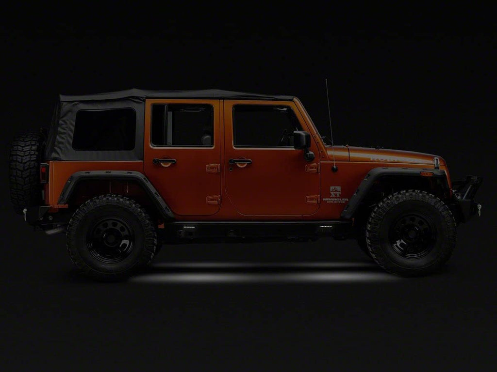 Textured Black Rock Sliders with LED Rock Lights X139