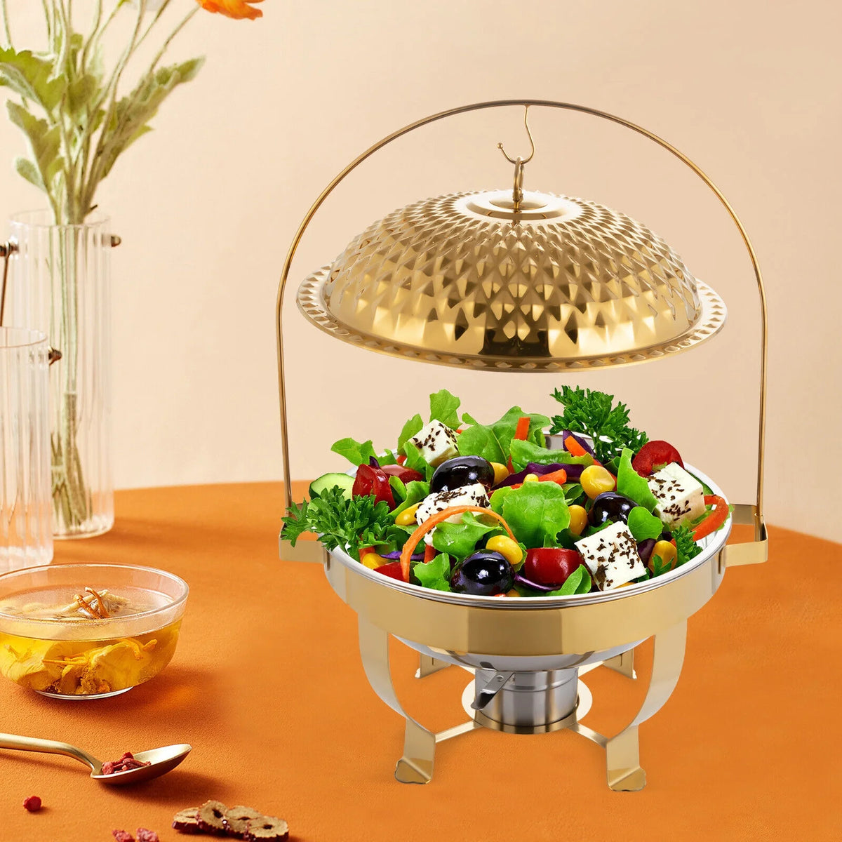 6.3QT Countertop Round Stove with Hanging Lid W8945