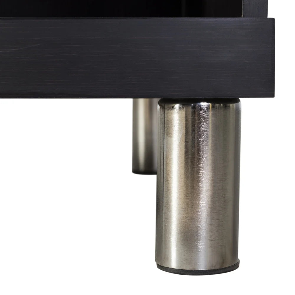 Black Corner Bar with Built-in Wine Rack and Lower Cabinet L9439