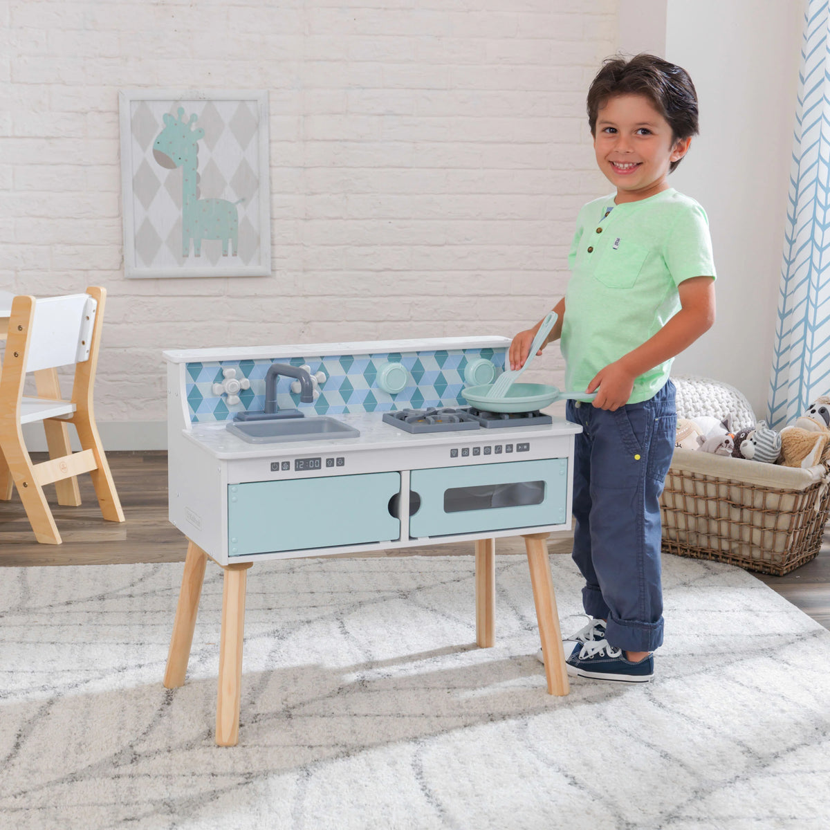 Wooden Tabletop Kitchen with Removable Legs Q12422