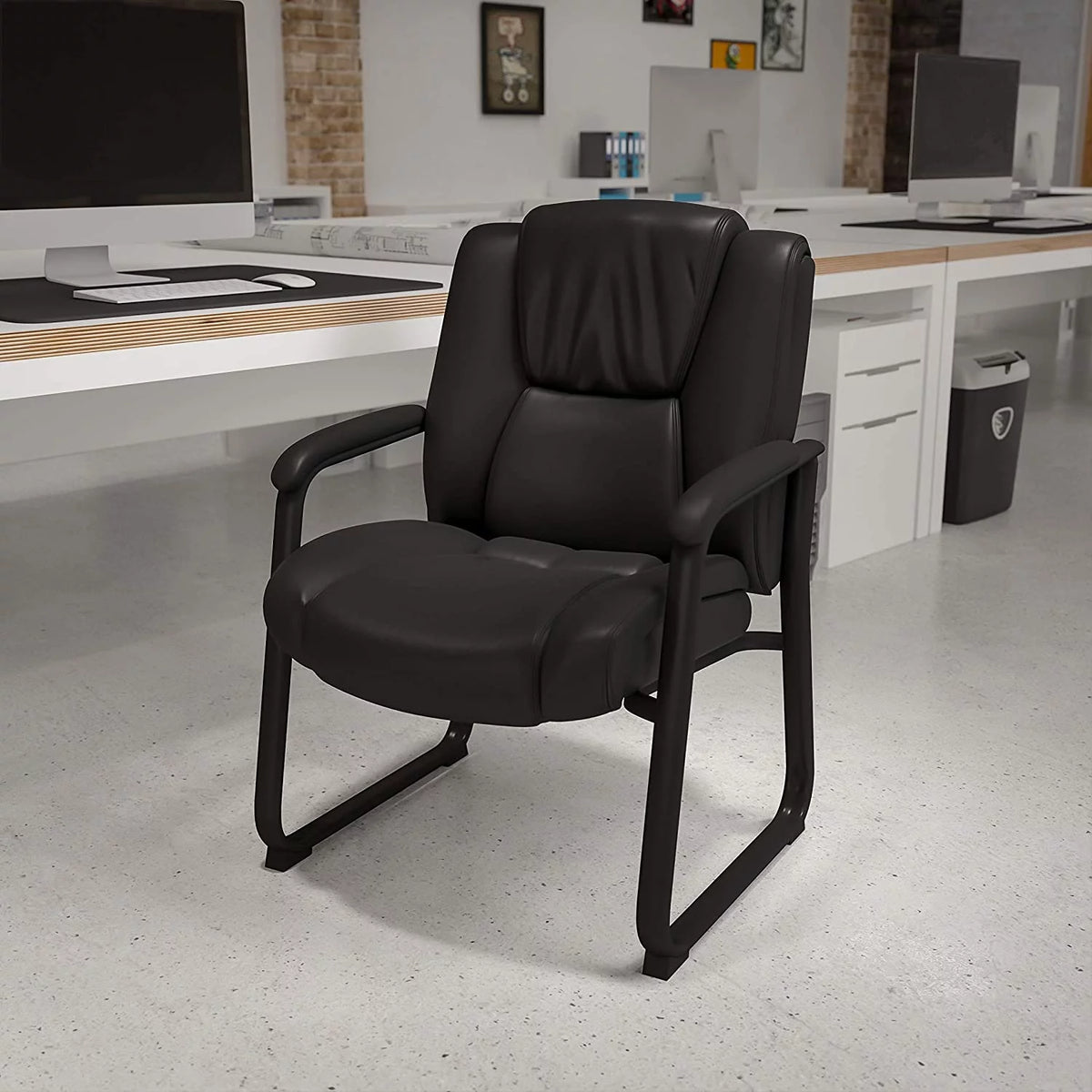 Black LeatherSoft Reception Chairs K314