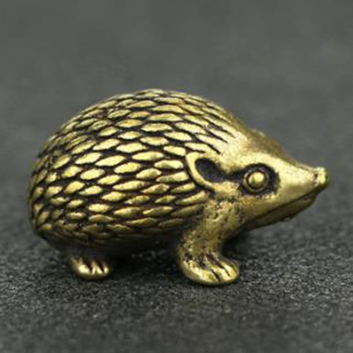 Vintage Brass Hedgehog Statue Ornaments E7280