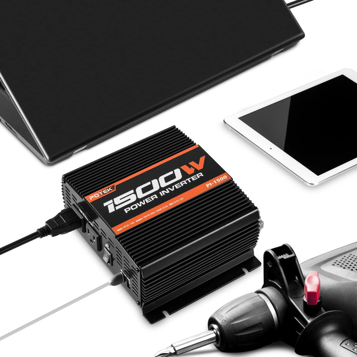 1500W Power Inverter Dual AC Outlets 12V DC to 110 V AC Car Inverter F582