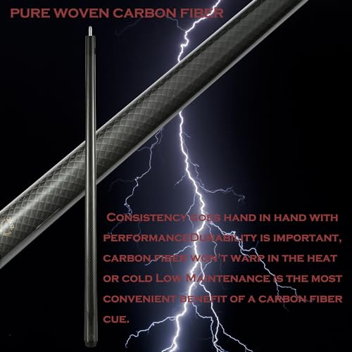 58" Carbon Fiber Pool Cue Stick Weight Adjustable 18OZ 20OZ P210666
