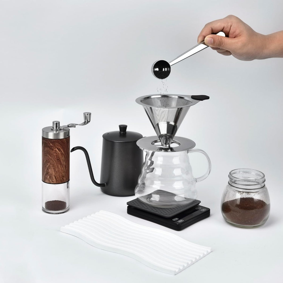 Stainless Steel Pour Over Coffee Dripper for 1-2 Cup J464824